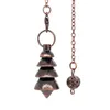 Pendant Necklaces Copper Metal Pendulum Pendulos Radiestesia Pendulums For Dowsing Divination Mushroom Cone Spiritual Healing Reiki Wicca