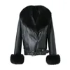 Women's Leather Lady 2023 Arrivals Shearling Jacket Real Fur Coats Women Winter Overcoats Genuine Sheepskin NZ5397