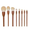 Makeup Tools Walnut Brushes Set High Quality Cosmetic Powder Blush Foundation Sculpting Eyeshadow Smudge Brush Wood Handle 230421