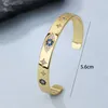 Bangle Blue Horse Eye Cubic Bracelet Tiny Spot Zircon Round Open Bracelets For Women Party Birthday Gifts Fashion Jewelry