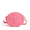 dermis designer cel lady Mini tender pink mooncake bun Pink Mini Bag Womens 2023 Summer New Fashionable Personalized Handheld Small Round Bag with Small Design C HFEH