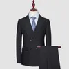 Męskie garnitury Blazers Suit Kamizelki Podwójnie piersi Business Casual Fashion Micro Elastic Wedding Man 3 2 -Piece Set S 4xl 231120