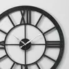 Zegar ścienny srebrny wielki zegar czasowy nowoczesny analog 40 x 2 cala