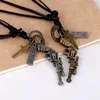 Pendant Necklaces Foreign Trade Original Single Retro Necklace Non-mainstream Leather Jewelry Personality Pistol NecklacePendant