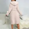 Indumenti da notte da donna Autunno Inverno Caldo spesso corallo in pile Kimono Accappatoio Abito da donna Peluche con cappuccio Cintura Flanella Homewear