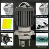 1 Stück H4 BA20D Led Motorrad Scheinwerferbirnen 6000LM 12W CSP Chips Fisheye Konvexe Linse Scheinwerfer Zweifarbig Weiß Gelb