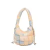 Sacos de noite Tecido macio feminino corrente ombro tie dye design feminino plissado hobos bolsa bolsas simples xadrez axilas crossbody