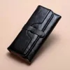 Plånböcker Monnet Cauthy Fashion Purse Classic stor kapacitet Tri-Fold Multi-Card slot Solid Color Navy Blue Black Long Wallet