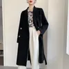 Women's Wool Blends Korean Women Outerwear Handmade Hepburn Coat Doublesided Doublebreasted Cashmere Long Woolen Jacket Grey Ou 231120