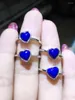 Cluster Rings Big Sale Classic Natural Cyan Lazurite Gem Ring Women Silver Jewelry Birthday Anniversary Gift Christmas