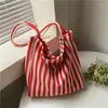 Borse da sera Moda giapponese Tela Studente Spalla Stripe Tendance2023 Borsa da donna grande eco designer Borsa shopper da donna Borse Bolsas