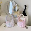 Sacos de noite Tecido macio feminino corrente ombro tie dye design feminino plissado hobos bolsa bolsas simples xadrez axilas crossbody