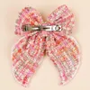 Hair Accessories Elegant Pearls Bow Hairpins Women Lace Clips Girls Ponytail Ladies Trendy Ribbon Hairpin Clip