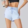 Yoga outfit Fake Two Piece Yoga Shorts Women Fitness Spandex Neon Elastic Summer Running Workout Kort leggings for Ladies Gym Sport Shorts T230421