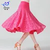 Stage Wear Elegant Oblique Lace Large Swing Skirt Latin Dance Dresses Samba Rumba Performance Racing Suit Adult Costume Skirts