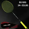 Raqueta de bádminton con cuerdas ultraligera 8U 60 g Raqueta de bádminton de carbono profesional 24-32 LBS Durable Elástico Moderado Alta rigidez 231120