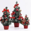 Juldekorationer 20 cm Artificial Tree Fake Pine Sisal Bonsai Mini Tabletop Ornament Navidad Year Presents