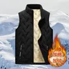 Men's Vests Winter Men Jackets Solid Sleeveless Mens Cashmere Fleece Warm Waistcoat Jacket jaquetas masculina de inverno 231121