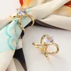 Pins Brooches Elegant Three Ring Buckle Fashion Imitation Pearl Brooches Crystal Scarf Button Curved Cross Brooches Women Shawl Scarves Clip Z0421