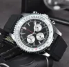 Mens Automatic Quartz Watch All dials work Steel And Leather Strap watches mens 1884 Top luxury Brand WristWatches Fasshion BREITL Super NAVITIMER montre de luxe