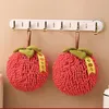 Towel Chenille Hand Wipe Ball With Hanging Loop For Kitchen Bathroom Quick Drying Soft Absorbent Persimmons Handball
