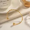 Bangle Minar Arrival Metallic Beads Charm Bangles Women 18K Gold PVD Placcato in acciaio inossidabile Bracciali regolabili Accessori