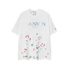 Men's T Shirts Men T-shirts Fashion Graffiti Splash-ink Print Short Sleeve T-shirt Summer Wash Worn Out Spacious Top 266