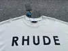 Designer Fashion Clothing Tees TShirts Rhude Simple Slogan Print Loose Couple Style Loose Simple Letter T-shirt à manches courtesTops Streetwear Hip hop Sportswear