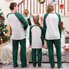 Passende Familienoutfits „Merry Christmas Green Tree Plaid Print Pyjamas Set Erwachsene Kinder Passende Outfits Baby Strampler Weihnachten Familienlook Lässige weiche Pyjamas 231121