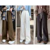Spodnie damskie capris swobodne kobiety długie polarowe spodnie jesień zima wysoka talia szerokopasmowe spodnie gęstwy żeńskie długie spodnie spodni 231120