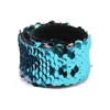 Bangle 1pcs 3x21cm Two-Color Sequin Reversible Flip Bracelets Charm Glitter Wristbands For Kids Child Festival Christmas Party Gifts