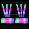 Parti Dekorasyonu 20 PCS LED Colorf Köpük Sünger Glow -Sticks Glow Sopa Konser Doğum Günü Kulübü Tezahüratlar Malzemeler Hafif Çubuk Bırak Teslimat DH3UG