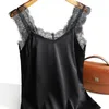 Camisoles Tanks Sexy Silk Top Tank Women Slim Sexy Sleeveless Shirt Basic Camisole Halter Backless Lace Tank Top Summer Tops For Women 230420