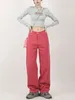 Frauen Jeans Hohe Taille Pflaume Rot Für Frauen Pantalones De Mujer 2023 Mode Einfache Streetwear Y2K Baggy Denim Breite bein Gerade Hosen