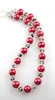 Halsbandörhängen Set 14mm röd pärla och 10 mm grå genomskinlig kristallglaspärlor armband örhänge smycken