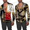 Men's Casual Shirts Fashion Luxury Golden Chain 3D Printed Men's Shirts Casual Turn-down Collar Buttoned Short/Long Sleeve Tops Social Prom Cardigan T231121