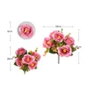 Dekorativa blommor Vit Silk Artificial Roses Wedding Home Spring Decoration Högkvalitativ Fake Flower For Room Garden Tablett Arrangemang