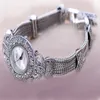 Montres-bracelets Jade Angel pour femme Style vintage Marcassite Bracelet en argent sterling Montre-bracelet pour femme