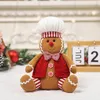 Fournitures de jouets de Noël Dessin animé de Noël assis poupée de pain d'épice en peluche douce jouet de pain d'épice en peluche pour canapé-lit cheminée étagère de bureau Decora 231121
