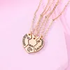 Chains 3 Pieces Style Heart Stitching Pendant Sister Necklace Set Vintage Aesthetic Fashion Gift