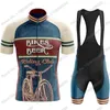 Tävlingssatser 2023 Retro Beer Riding Club Cycling Jersey Set Vintage Men Clothing Summer Kits Road Bike Shirt Suit Bycle Bib Shorts