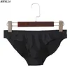Underpants Mens Elastic Seamless Solid UltraThin Breathable Briefs Ice Silk Low Waist Soft Underwear 230420