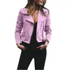 Dames leren damesjassen Modejas Rits Korte uitloper Casual tops Dames Lente Herfst Biker Kraagjassen Vrouwelijke kleding