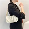 Sacs de soirée Sac à bandoulière plissé de style coréen Pu Cuir Soft Petit fourre-tout pour femmes Mode Filles Sacs à main 2024 Blanc Underarm Pack