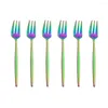 Dinnerware Sets Stainless Steel Fork Set Black Gold Fruit Cake Short Handle For El Party Kitchen Accessories Cutlery