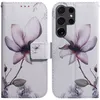 A55 bloem hoesjes voor Samsung S24 Ultra Plus A35 A05 A05S A15 S23 FE A14 5G A15 M34 Moto Edge 40 Neo G84 G54 G14 lederen portemonnee Wolf Tiger ID-kaartsleuf Flip Cover houder etui