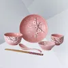 Piatti 6 pezzi Japandi Decor Set di stoviglie Kit cinese Cuffie decorative Stoviglie in melamina individuali