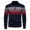 Pulls pour hommes Automne Hiver Pull tricoté Hommes Demi-pull à glissière épais col roulé homme pull en tricot pull décontracté sweat-shirts vêtements masculins T231121