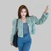 Kadın Ceketleri 2023 Zarif O-Neck Düğmeleri Mink Polar Haligan Üstler Kore Moda Hit Doğru Renk Kalın Kısa Katlar All Maç Kadınları