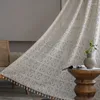 Curtain Beige Lace Crocheted With Tassel Curtains For Bedroom Drapes In Living Room Window Home Shop Decoration